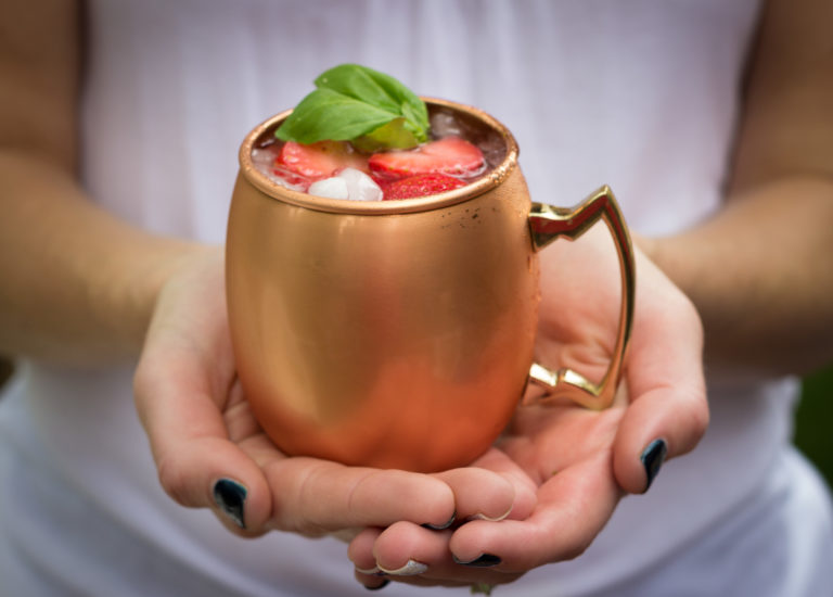 Happiness In a Glass: Strawberry Basil Moscow Mules